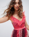 Needle & Thread rainbow scatter embellished maxi gown in multi