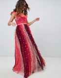 Needle & Thread rainbow scatter embellished maxi gown in multi